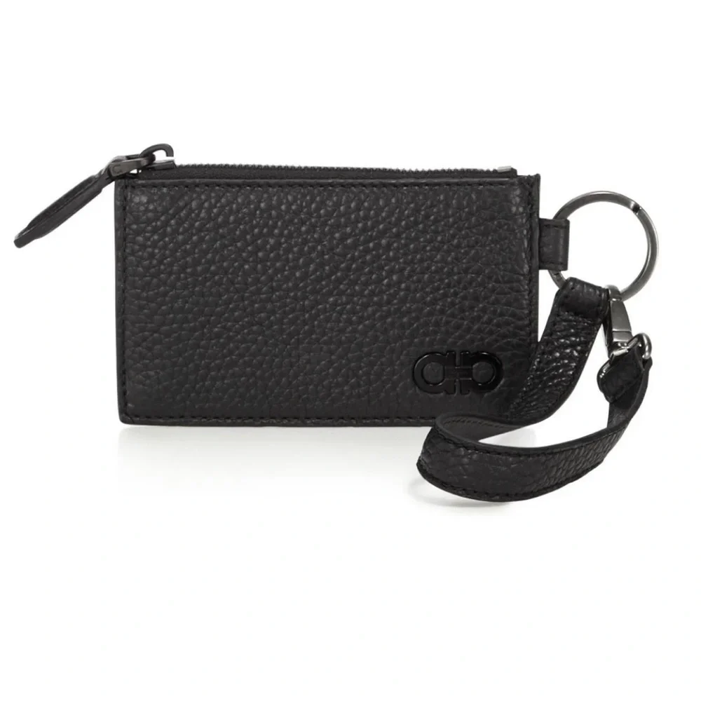NWT SALVATORE FERRAGAMO Firenze Pebbled Leather Zip Wallet